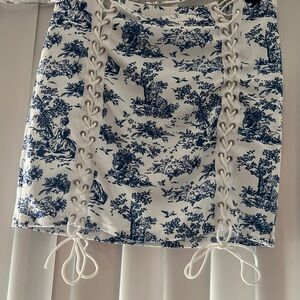 Elegant Blue and White Skirt